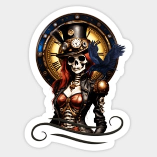 Cute Steampunk Skeleton Sticker